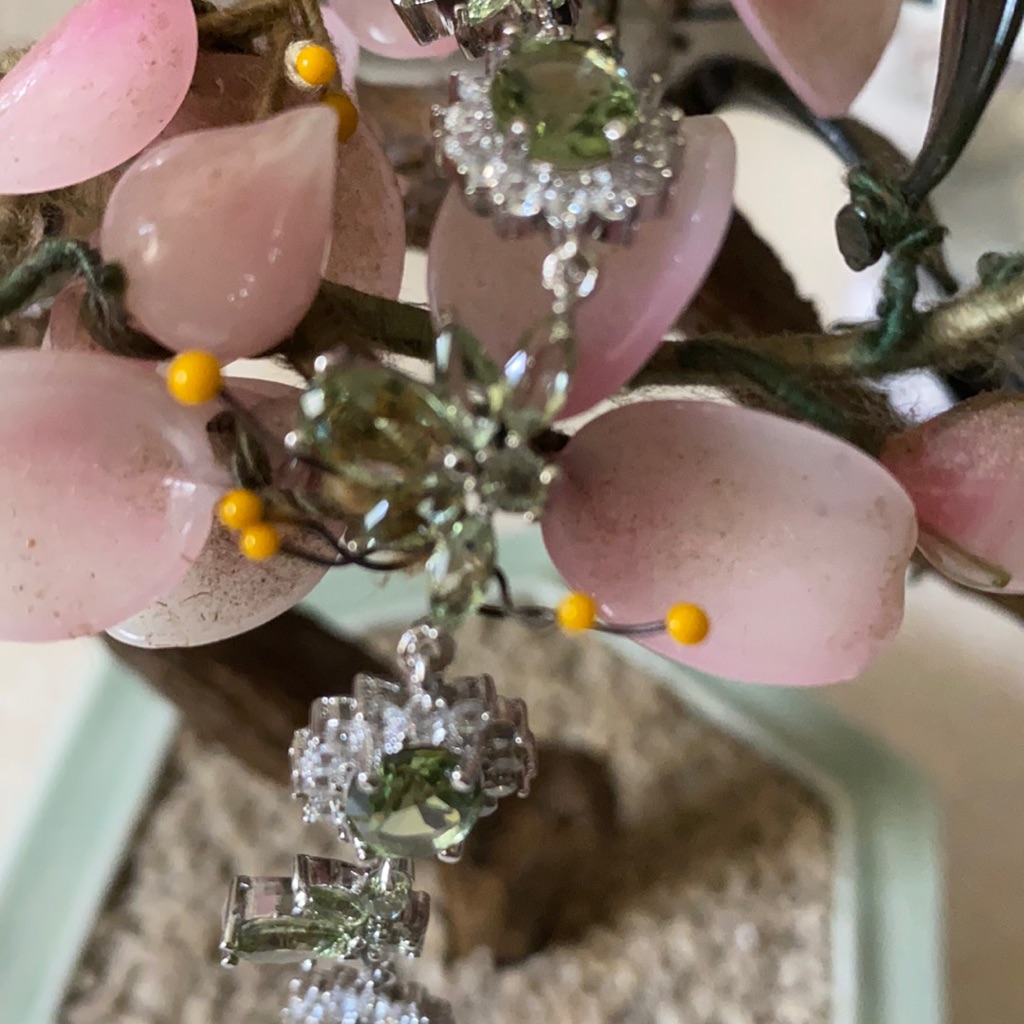 Vintage 925 Green Amethyst Bracelet Sapphire